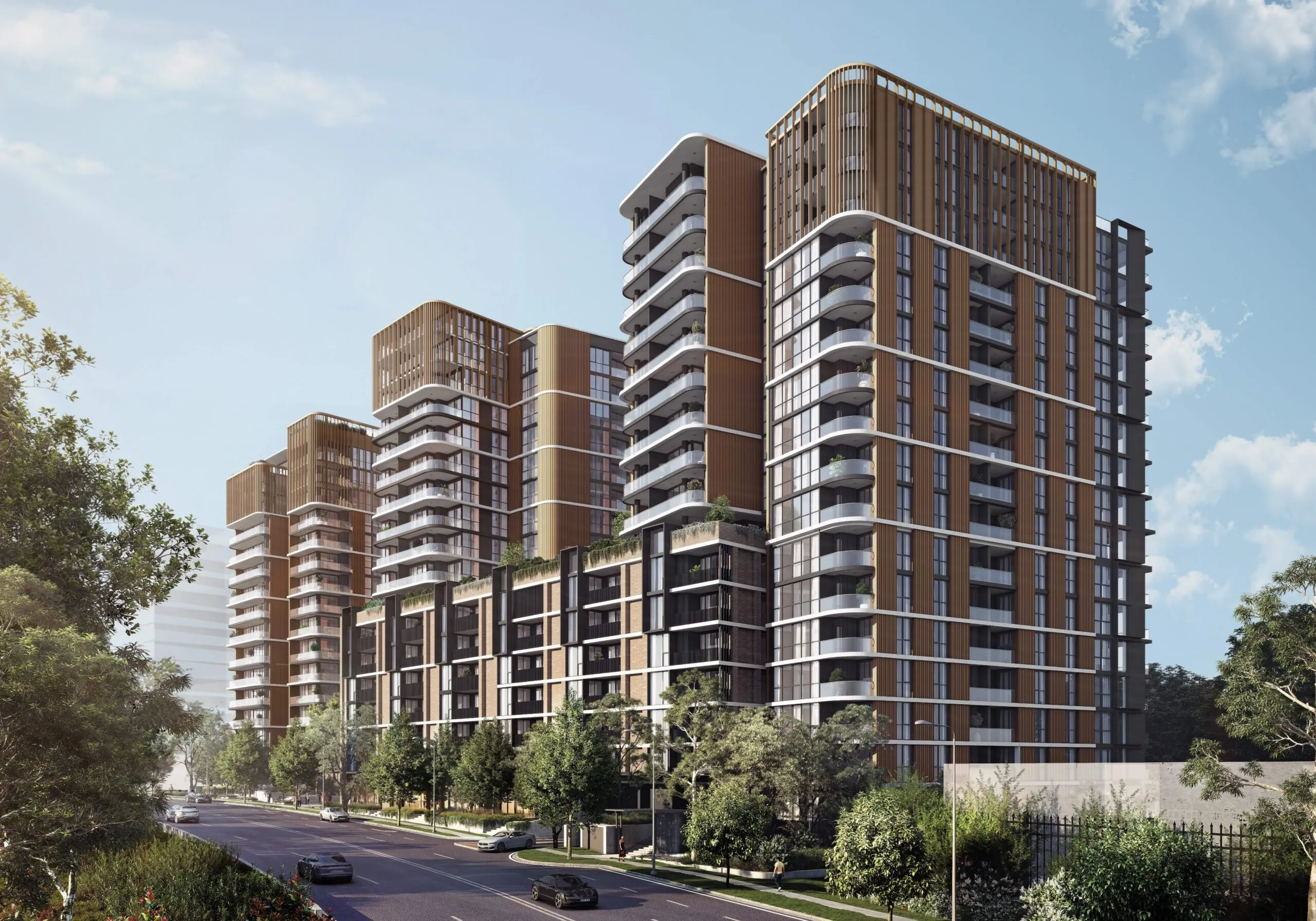 Photorealistic 3D architectural visualisation of apartment tower